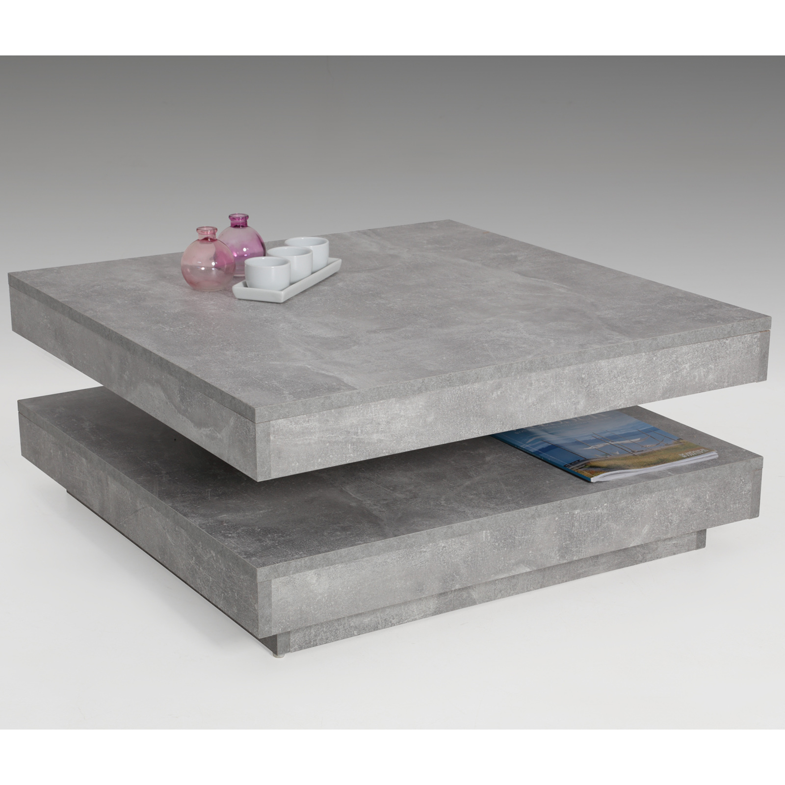 Couchtisch - Beton - drehbare Tischplatte