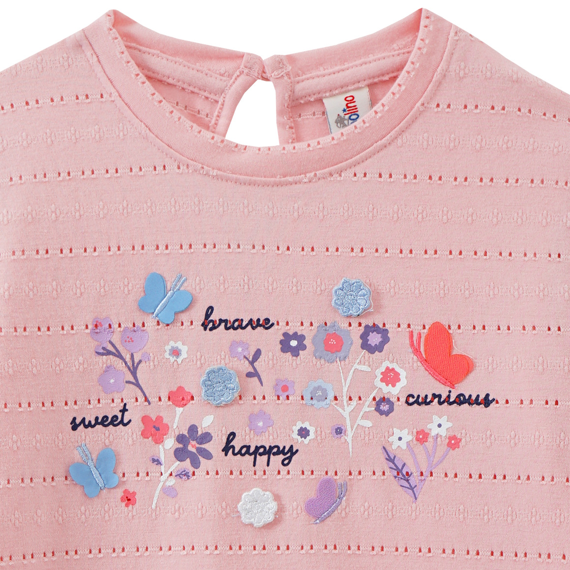 Topolino Mädchen Langarmshirt mit Ajour-Muster rosa