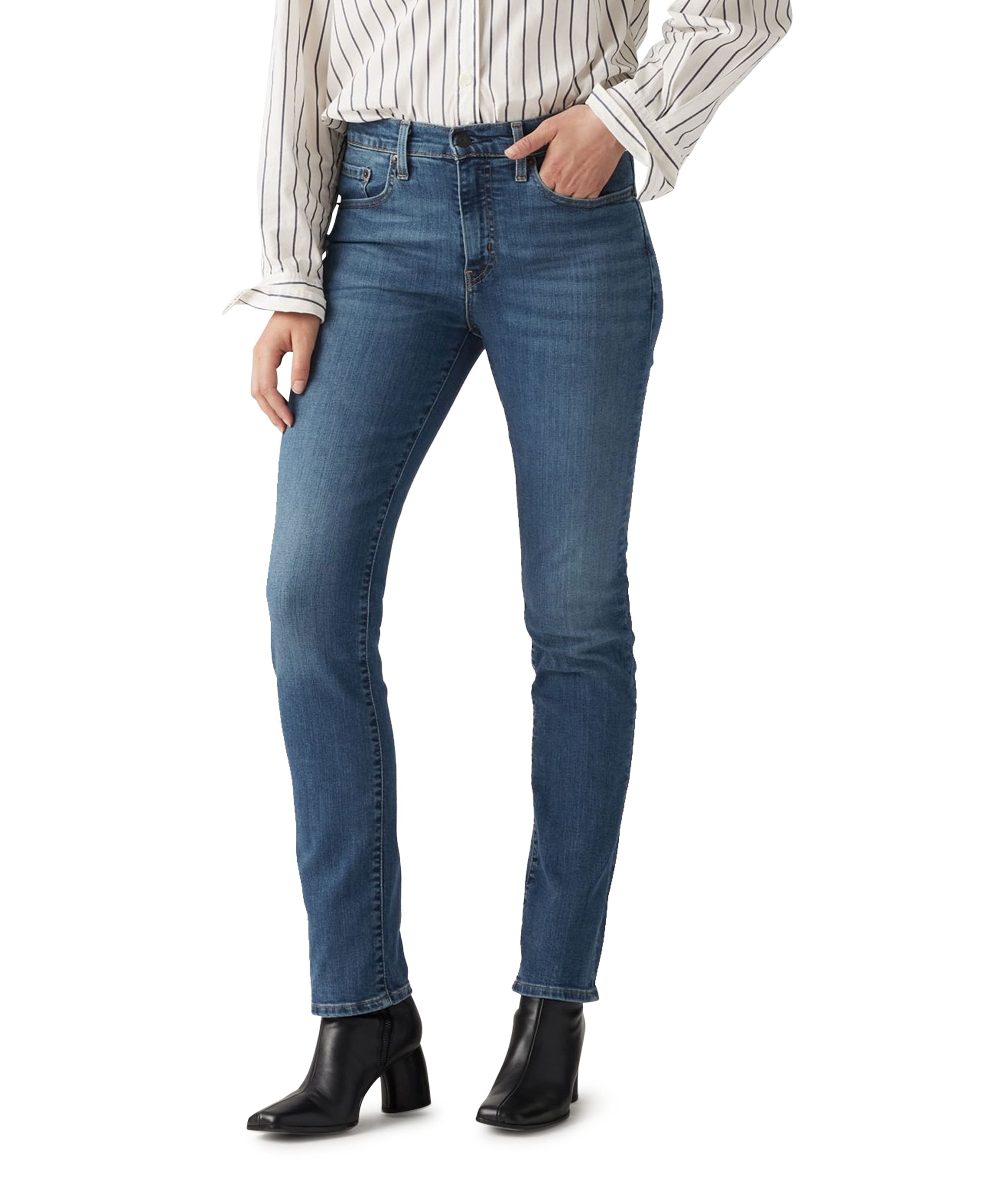 Levi's 724 High rise straight dames jeans blauw