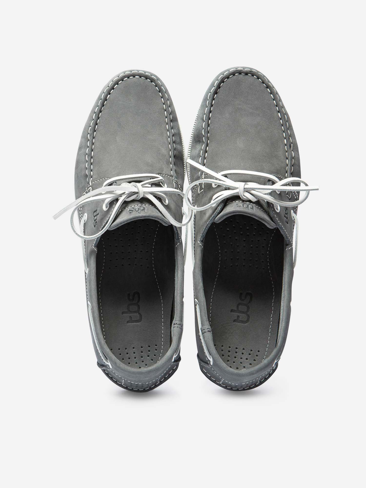 Chaussures Bateau Homme Cuir Nubuck Gris