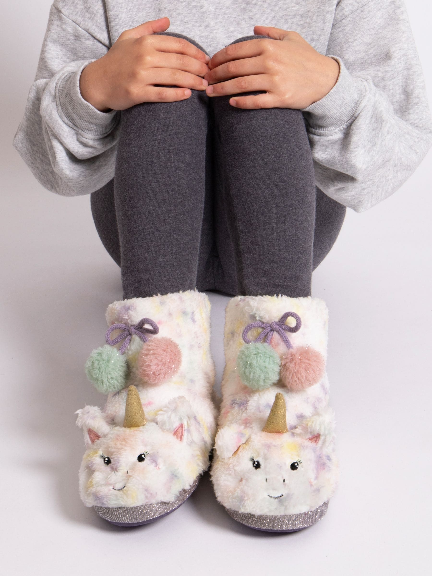 Totes Eenhoorn pantoffellaarsjes van imitatiebont voor kinderen