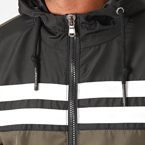 Veste Zippée Capuche S3165 Vert Kaki Noir