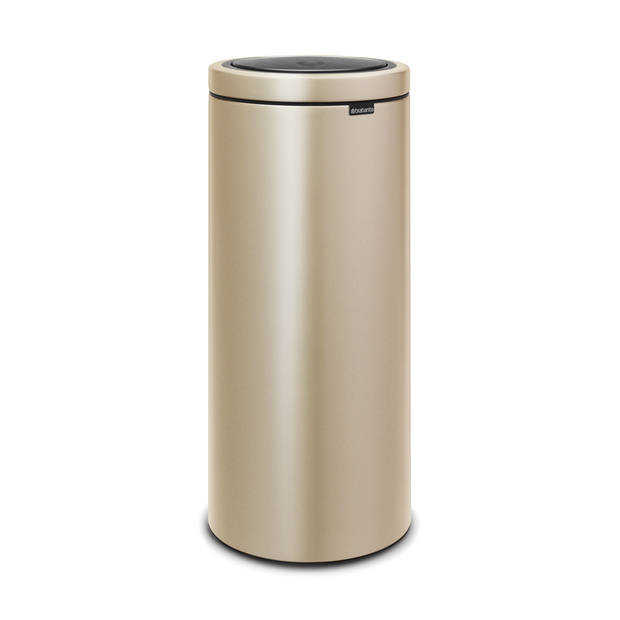 Brabantia Touch Bin Flat Top afvalemmer 30 liter met kunststof binnenemmer - Metallic gold