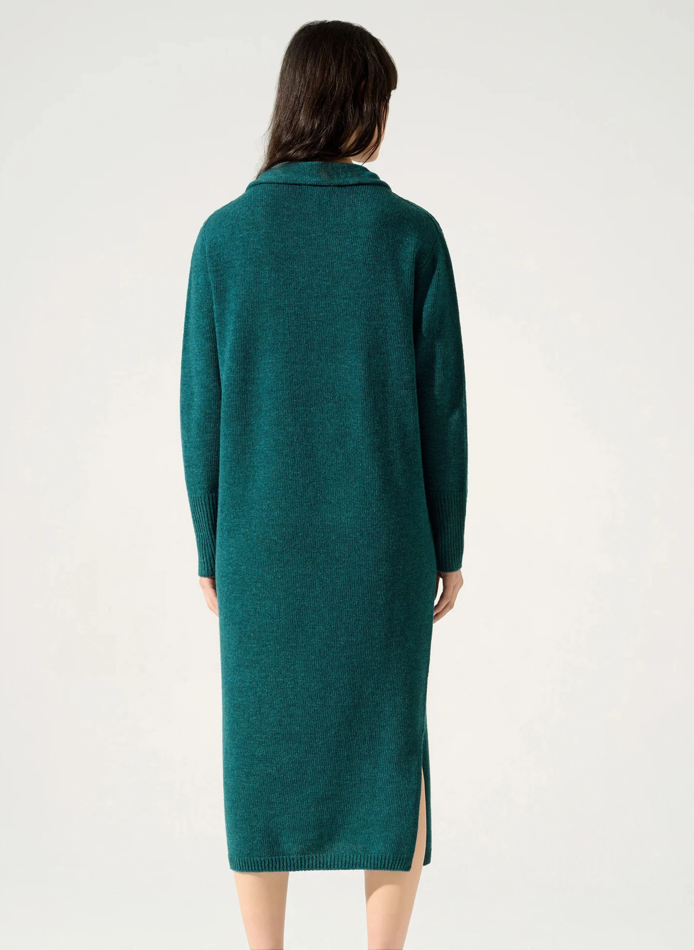 PERHAN - Robe pull ample en laine mélangée | Rouge