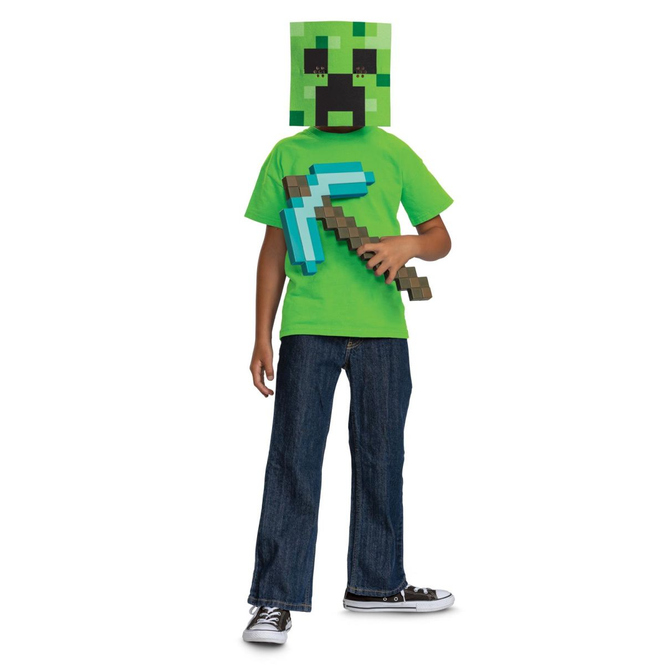 Minecraft - Spielset - Spitzhacke und Creeper Maske