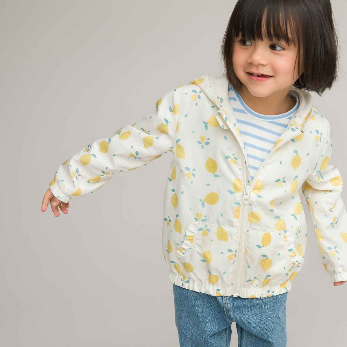 COLEÇÕES LA REDOUTE<br>Jaqueta corta-vento com capuz, estampa de limão