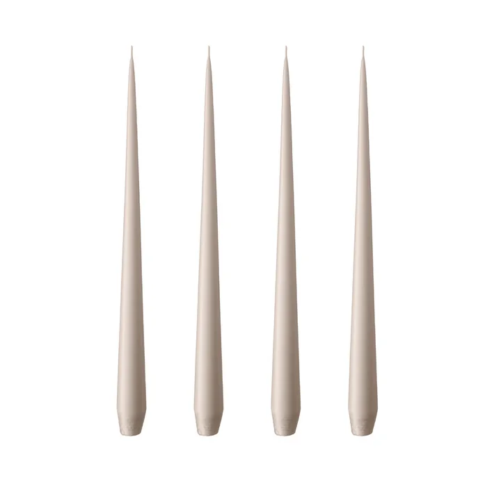 ester & erik - Spitzkerze, 24 cm, No. 22, linen grey / matt (4er-Set)