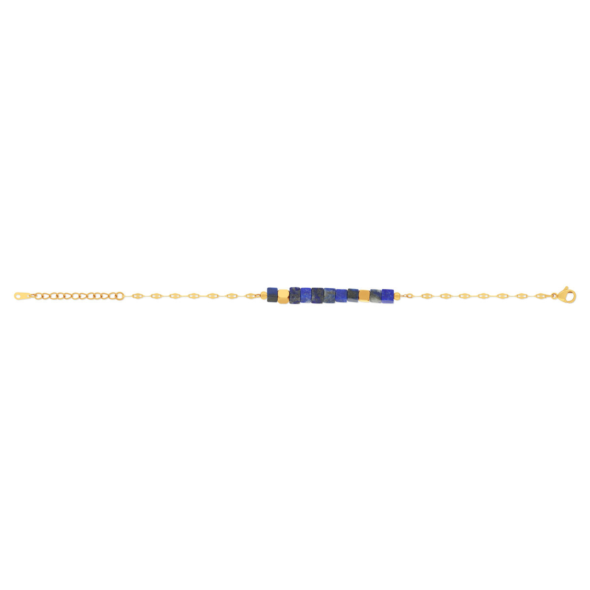 Bracelet acier doré lapis lazuli