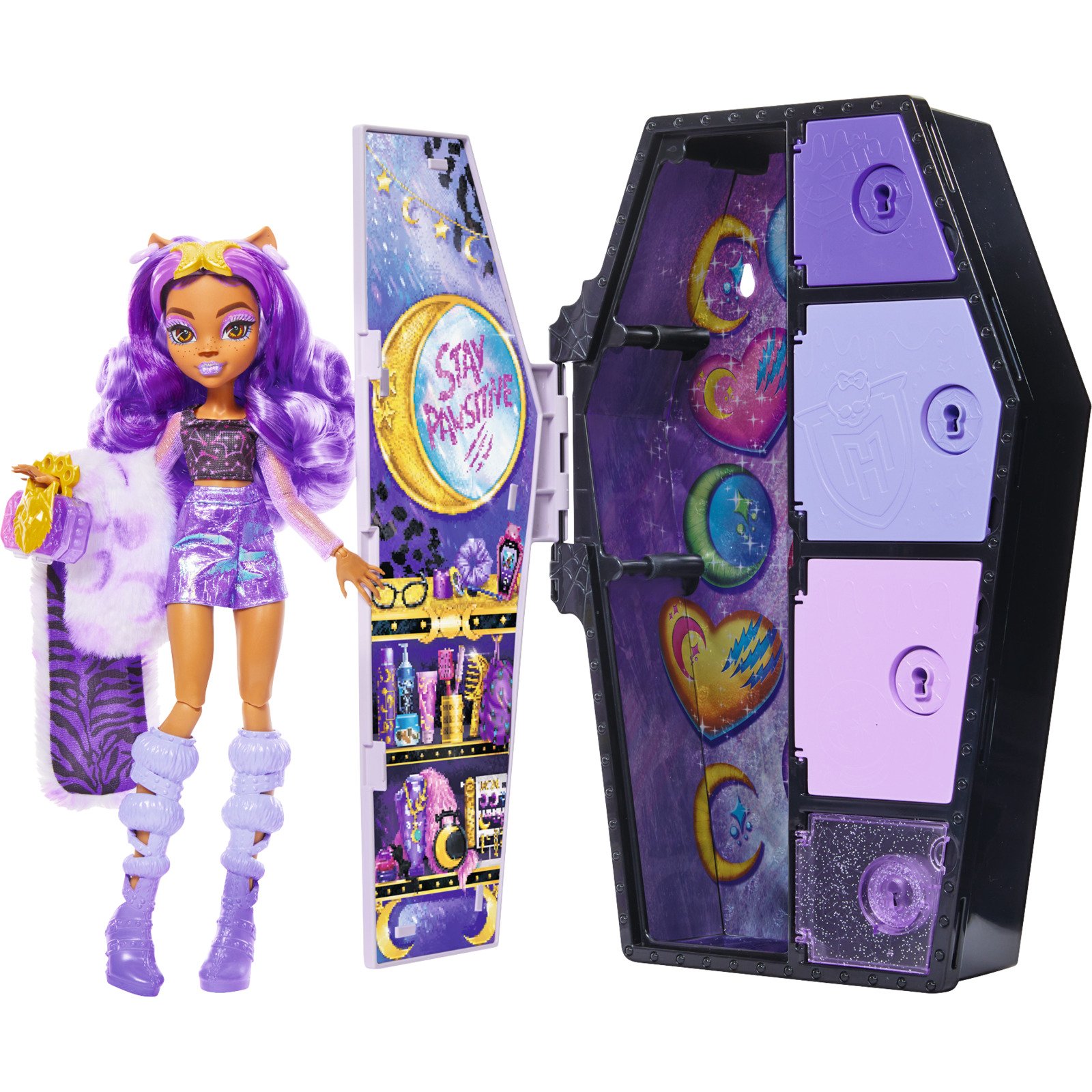 Monster High Skulltimate Secrets Set Fearidiscent Puppe Clawdeen Wolf