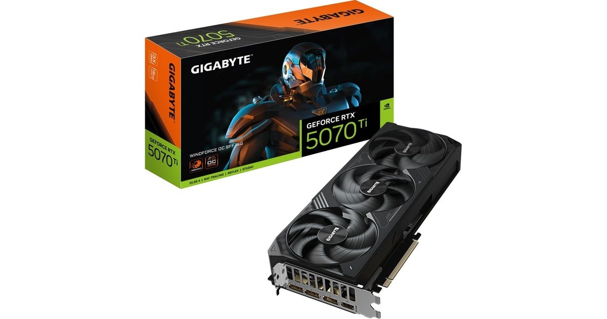 GIGABYTEGeForce RTX 5070 Ti WINDFORCE OC SFF 16G grafische kaart  (3x DisplayPort, 1x HDMI)