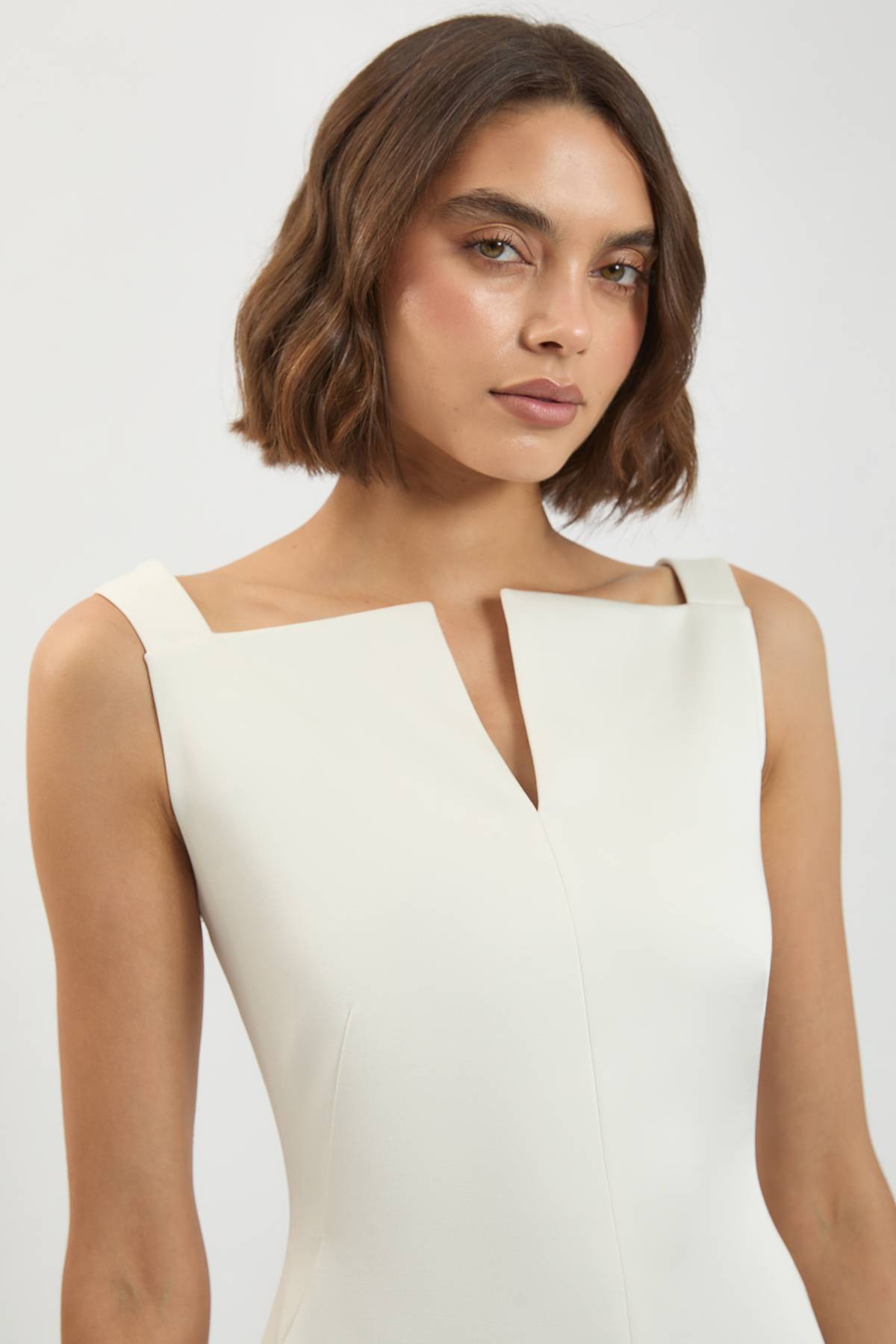 KarenMillen Robe Longue Ajustée En Satin À Encolure Ésynthétiquerée Petite