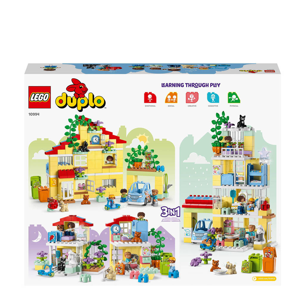 Town 3-in-1 Familiehuis Speelgoed Poppenhuis voor 3+ Jarigen 10994