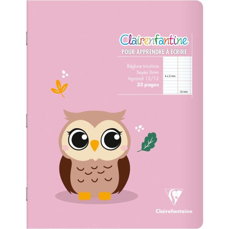 Cahier piqué 17x22 cm 32 pages grands carreaux 3 mm agrandis 12/12 mm - Assortis