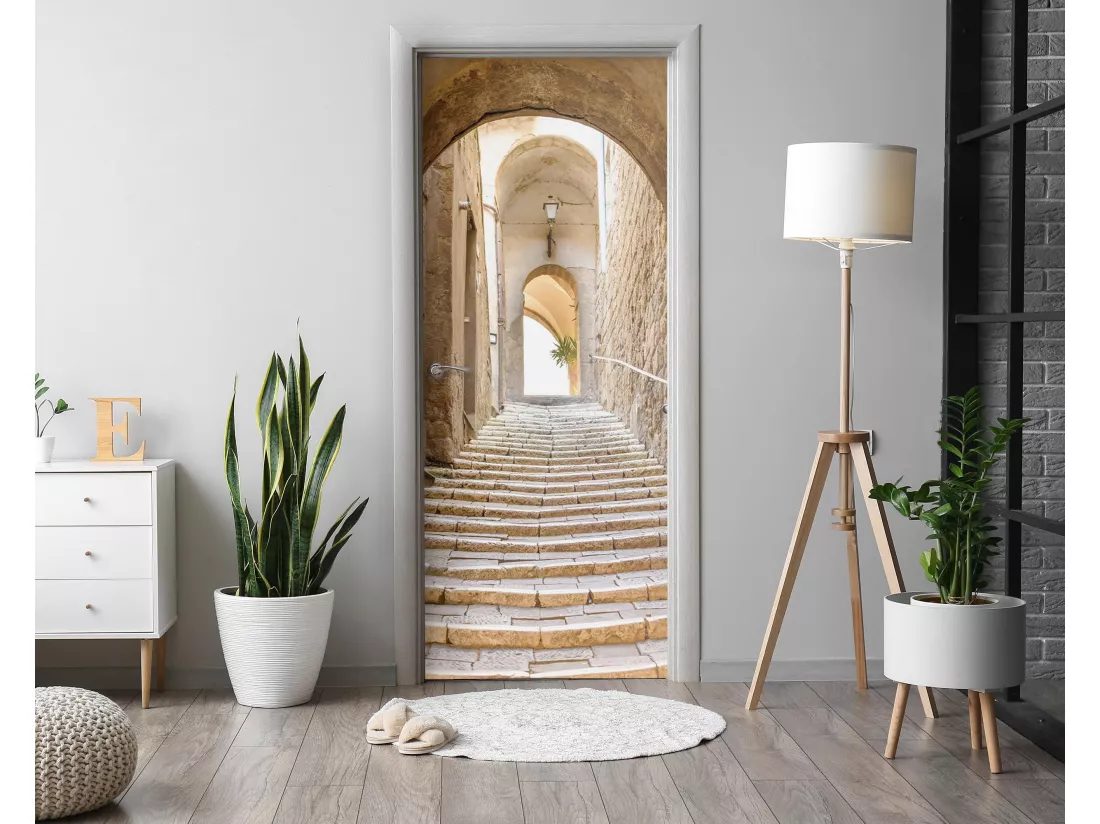 Papier peint photo pour portes intérieures - Escaliers en pierre 85x205 cm