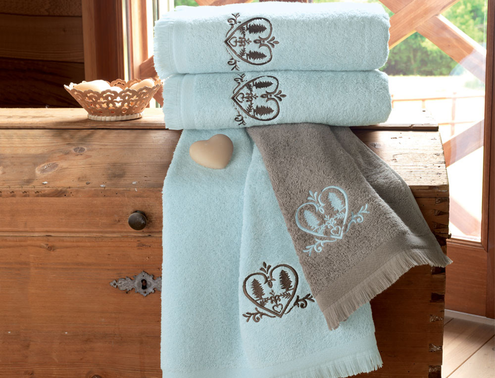 Linge de bain-Coeurs de montagne