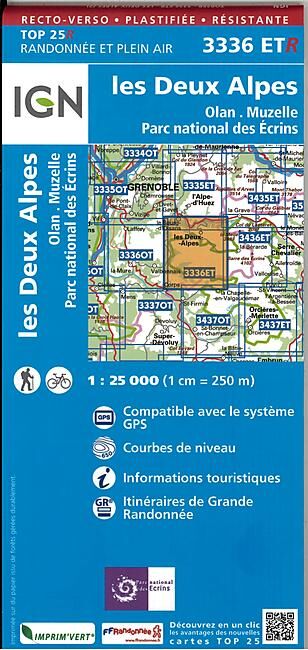IGN - TOP25R 3336ETR LES DEUX ALPES 1 25 000