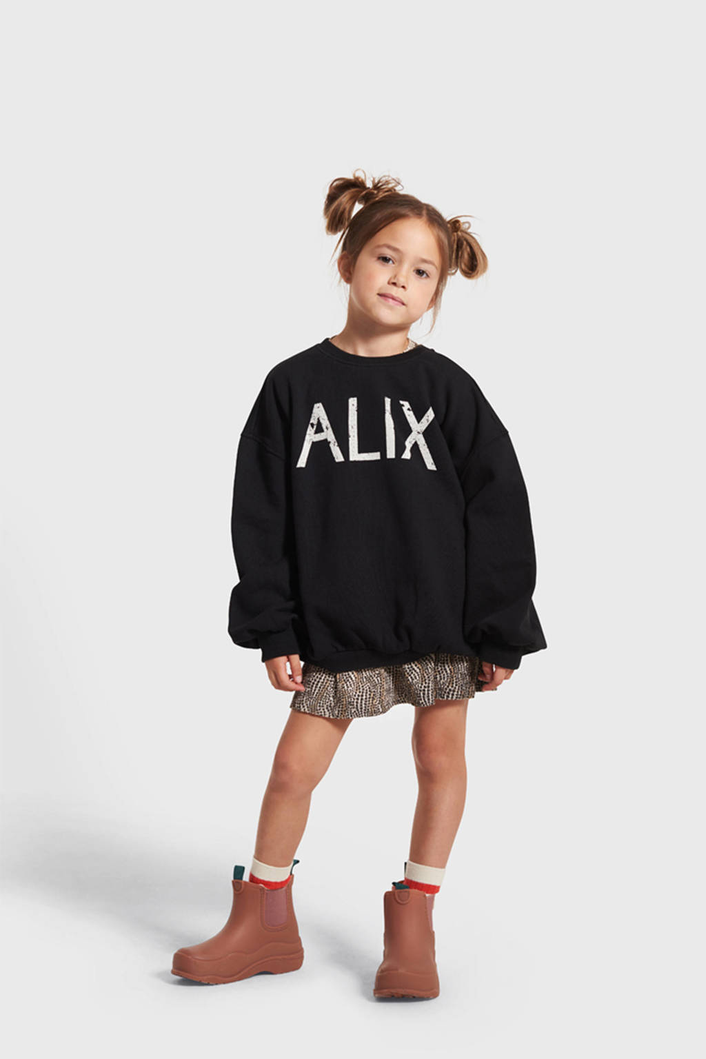 Alix the Label sweater met backprint zwart