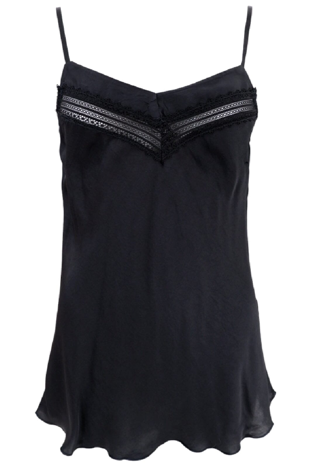 Black Colour Bclou Satin Strap Top black