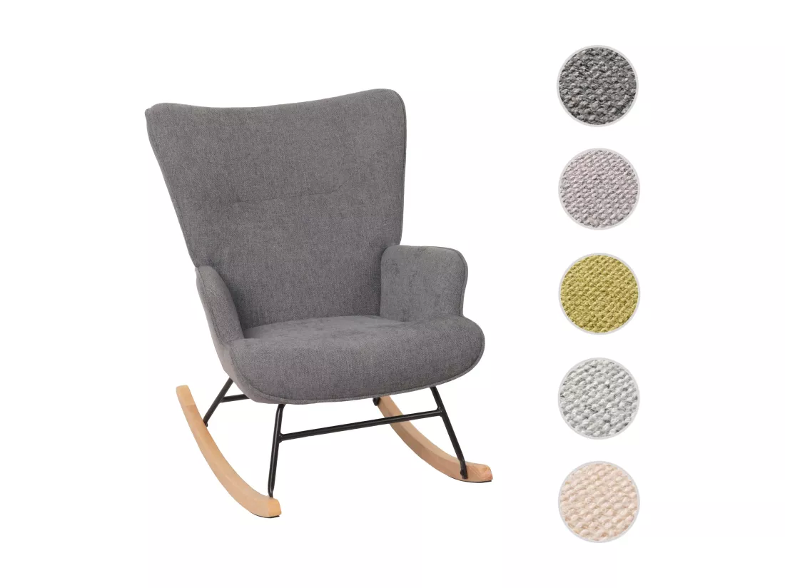 Chaise à bascule MCW-N14, gris foncé