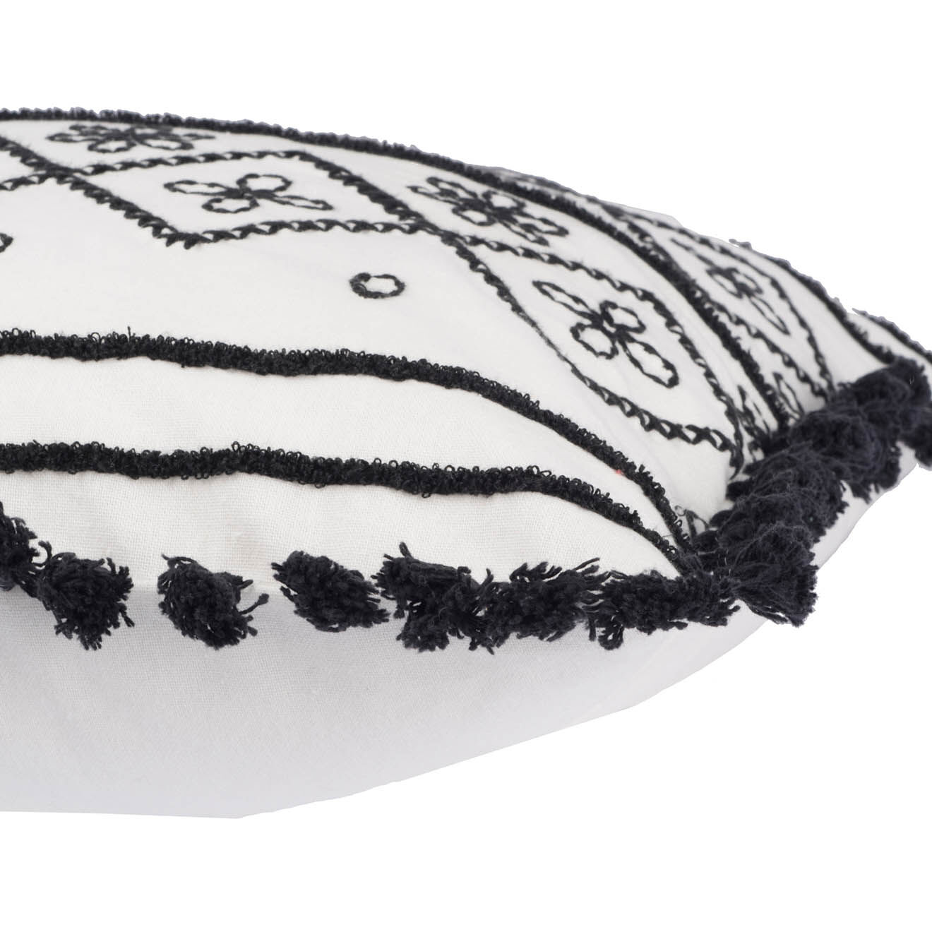 Febronie Housse de coussin Tanger noire - 50x50 cm