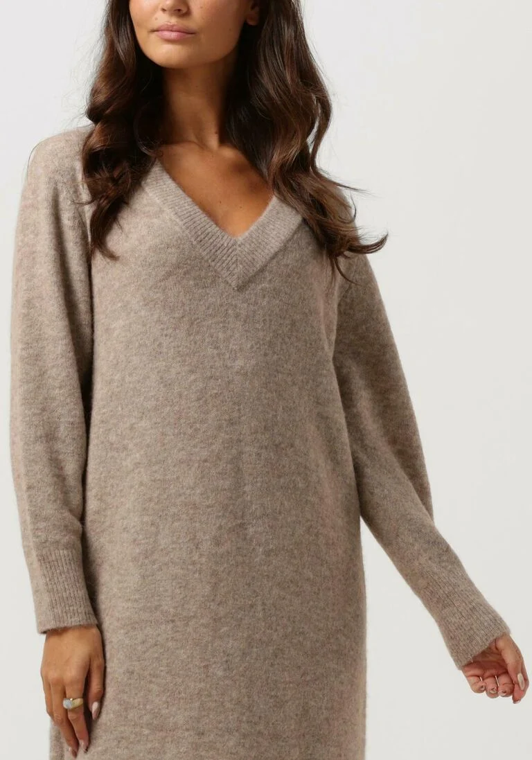 GESTUZ zand gestuz midi jurk alpha long v-dress