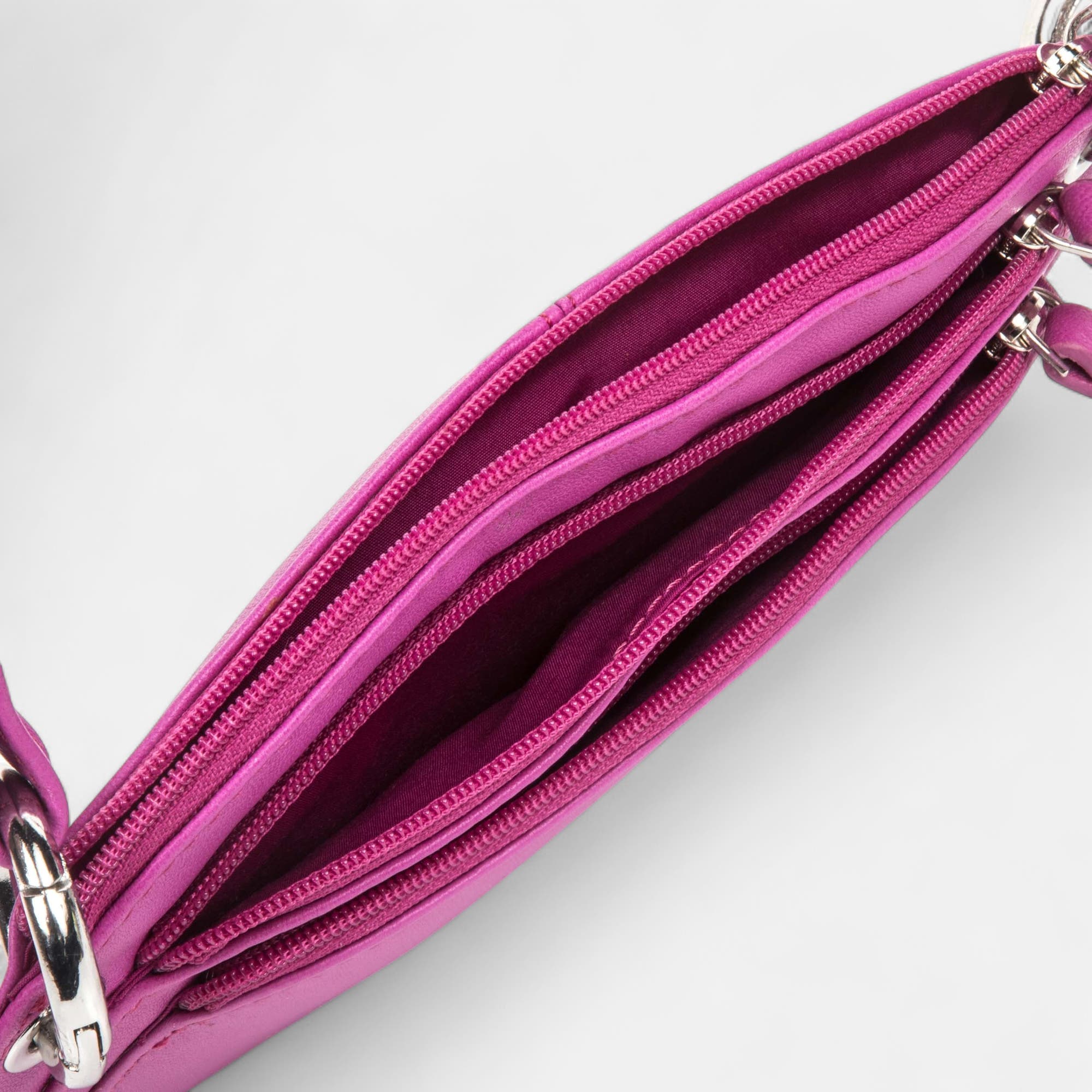 Sac bandoulière en cuir rose