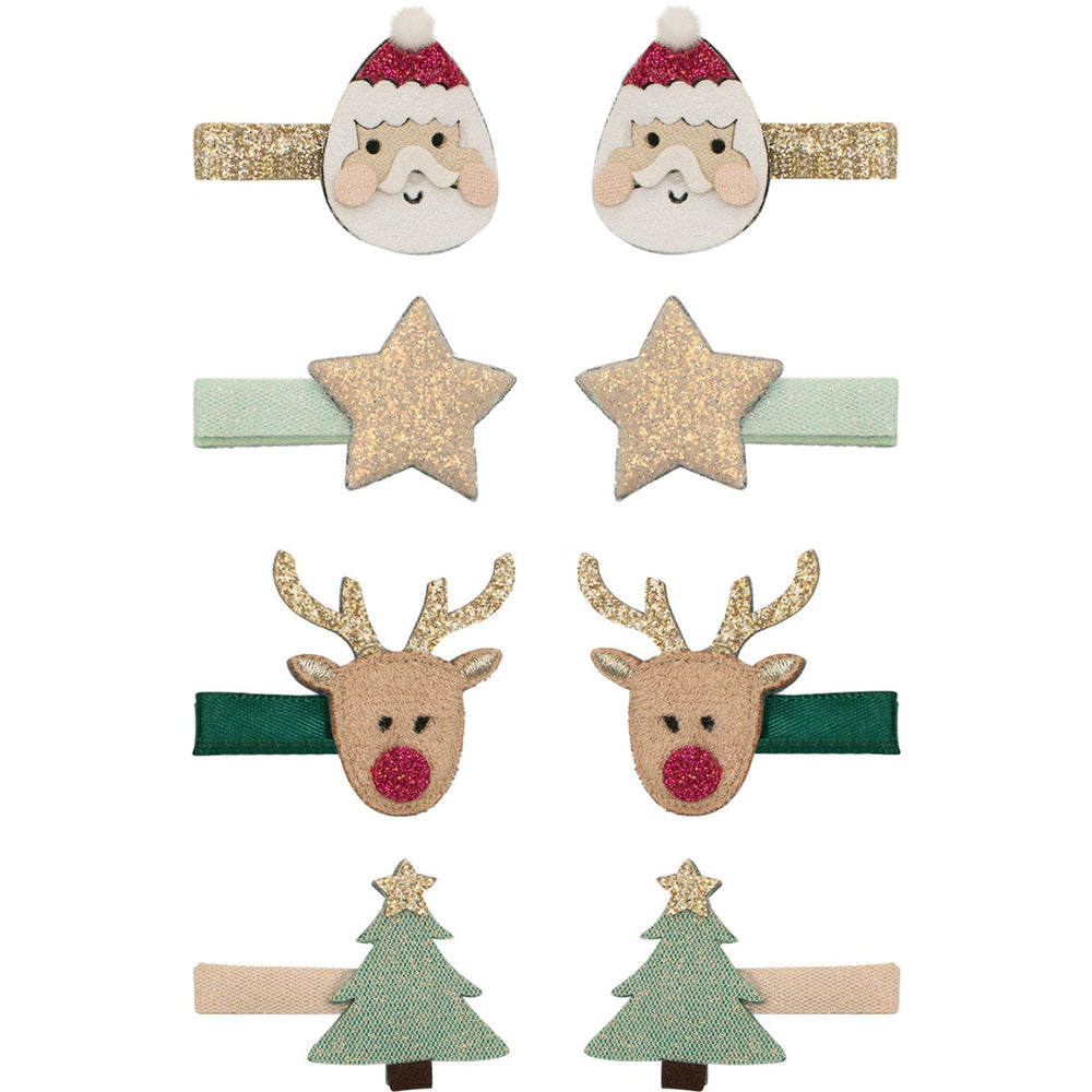 Køb Mimi & Lula 8 Hårclips - Mini Santa Christmas