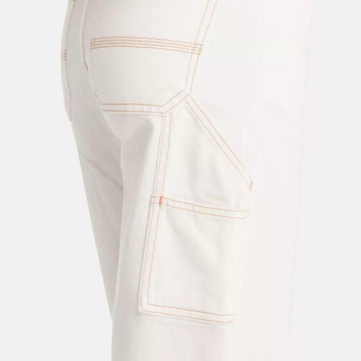 Pantalon charpentier avec technologie Refibra pour femme en blanc