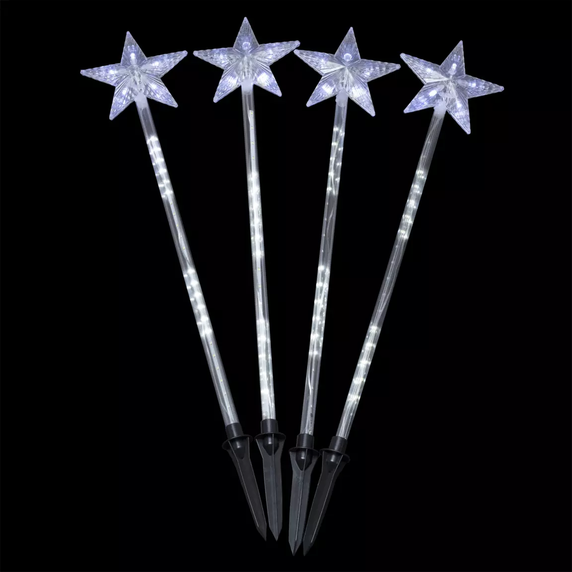 Lot de 4 pics lumineux Etoiles H75 cm Blanc froid 164 LED