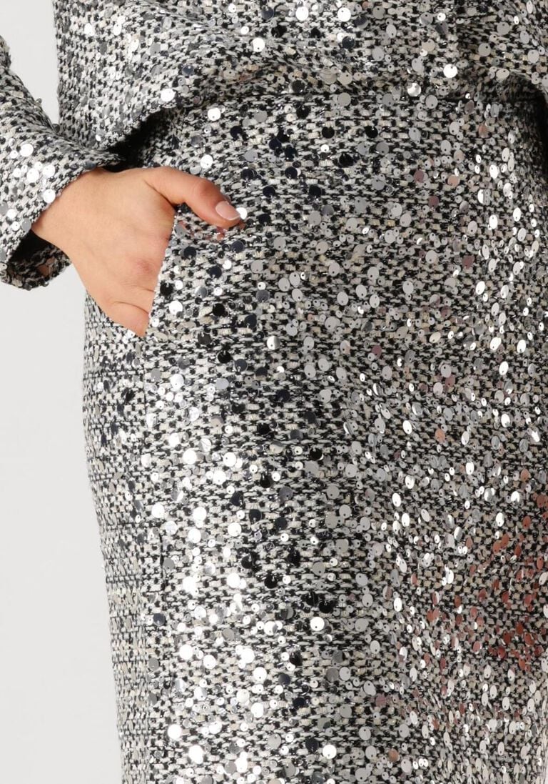 zwarte co'couture minirok boucle cc sequin mini skirt