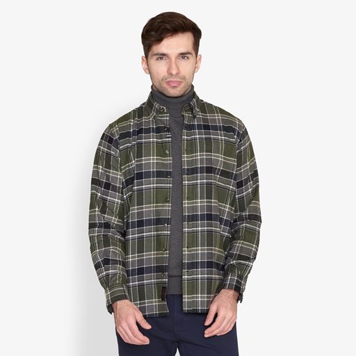 Signal Sander Stripe Flannel Skjorte, Climbing Ivy, M