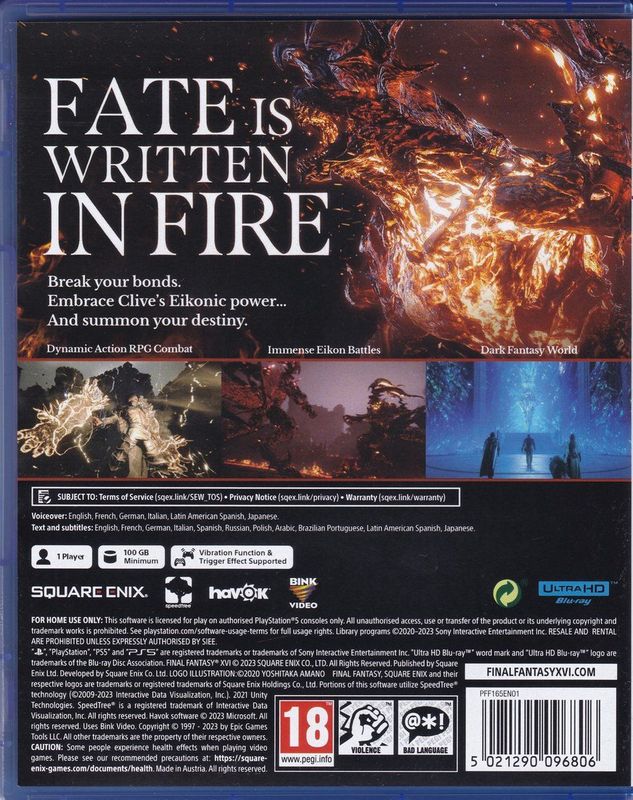 Final Fantasy XVI - PC Game - Dark Fantasy - Eikons - Clive Rosfield