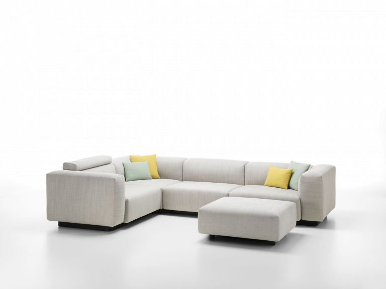 Vitra Soft Modular bank met chaise longue volo brick