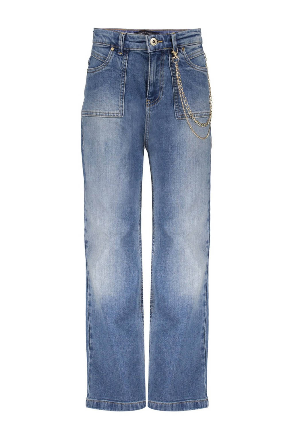 Frankie&Liberty high waist straight leg jeans medium blue denim