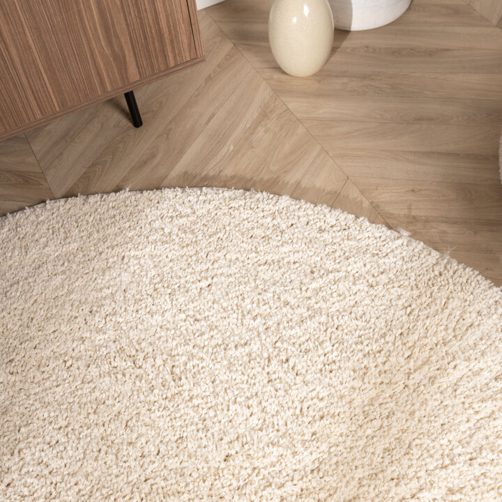 Rond Hoogpolig vloerkleed - Wish Creme