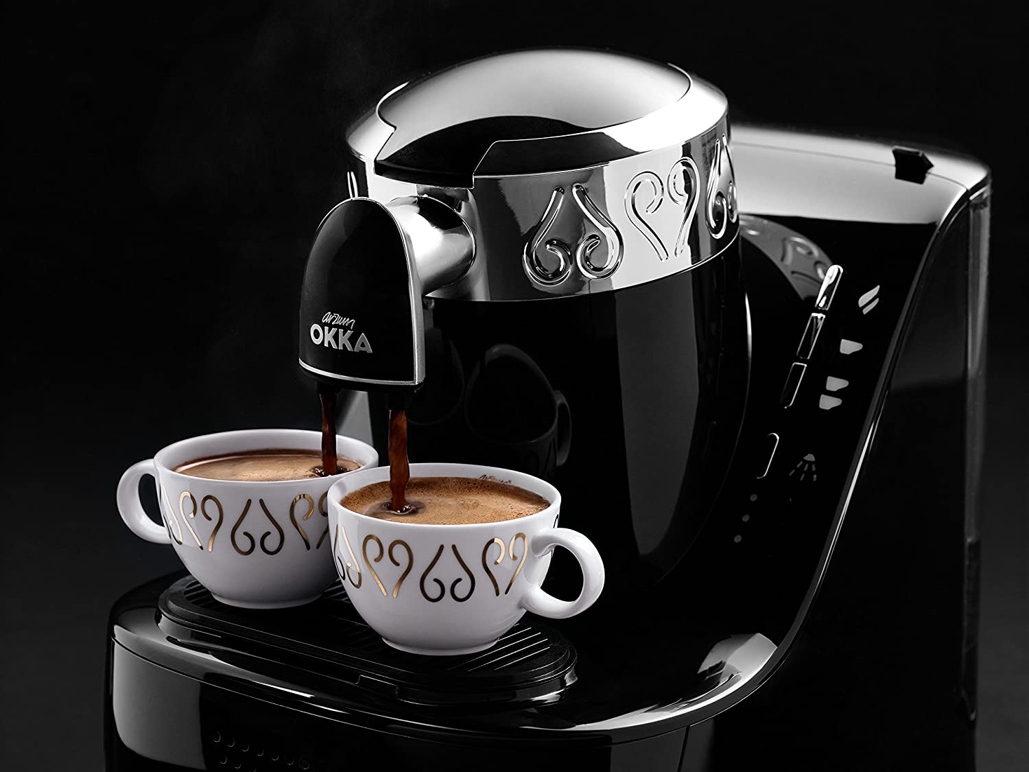 Mokka Maschine Schwarz/Chrome Edelstahl