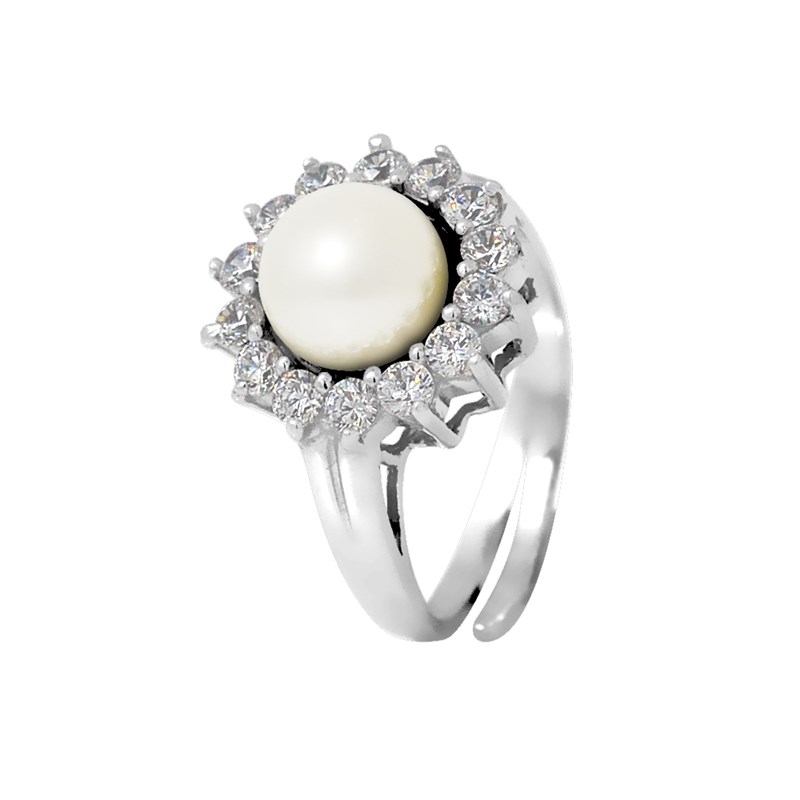 Bague jonc- Perle de culture d'eau douce - Argent 925