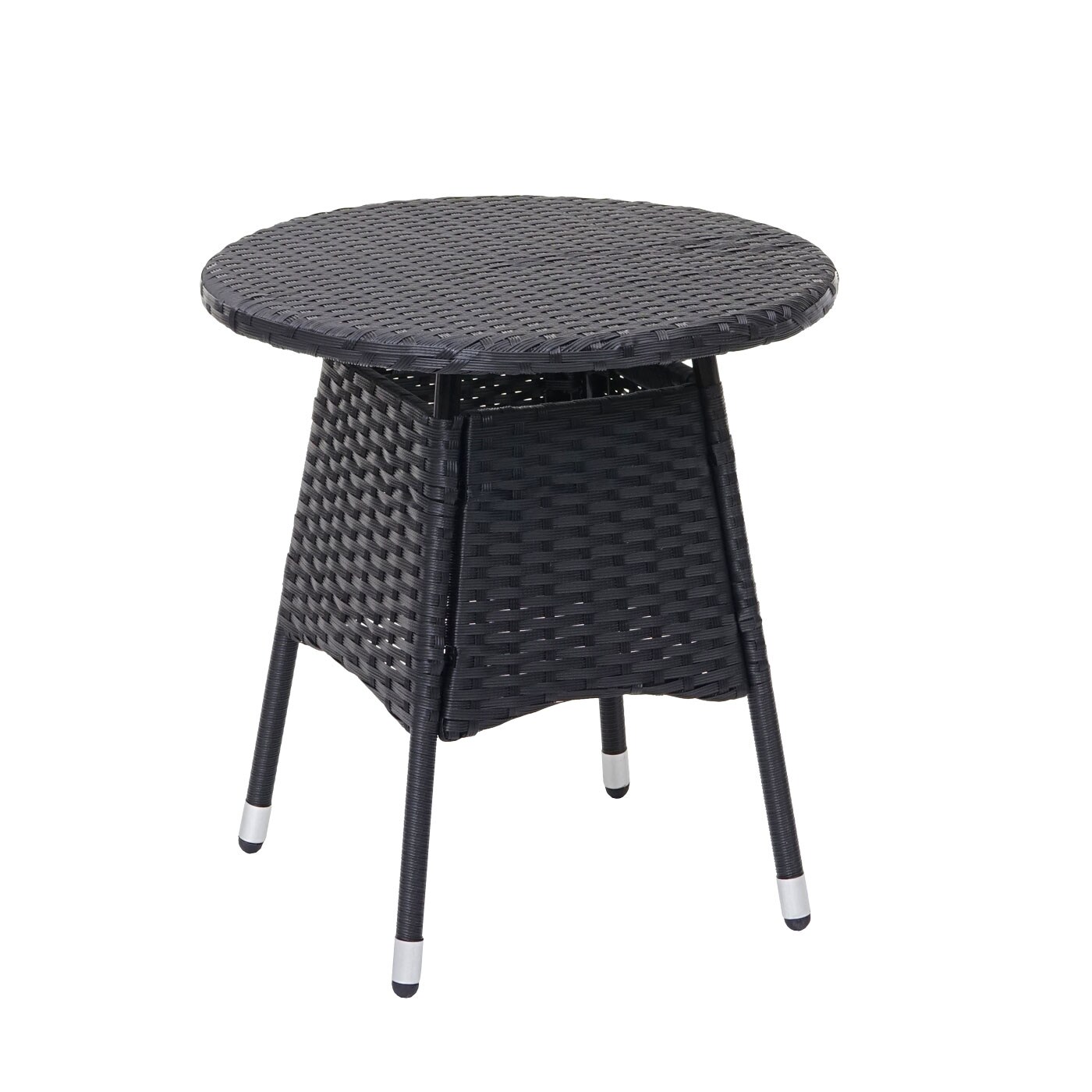 Poly-Rattan Balkonset MCW-G27, Sitzgarnitur Gartengarnitur Sitzgruppe, 2xSessel+Tisch ~ anthrazit, Kissen creme