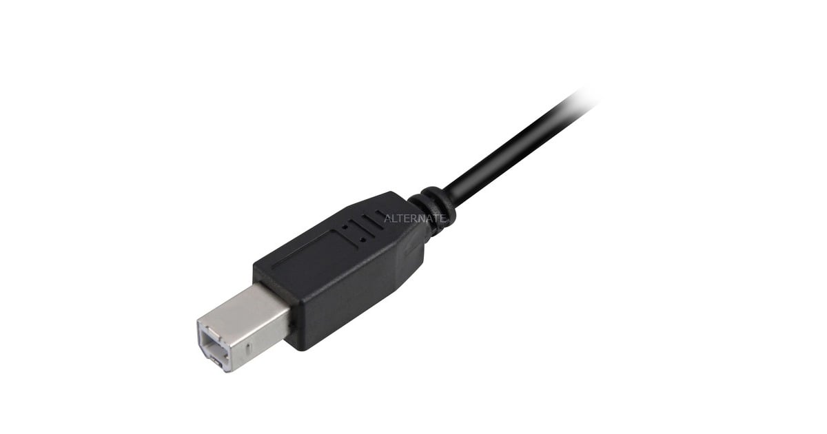 SharkoonUSB-A 2.0 > USB-B kabel  (Zwart, 5 meter)