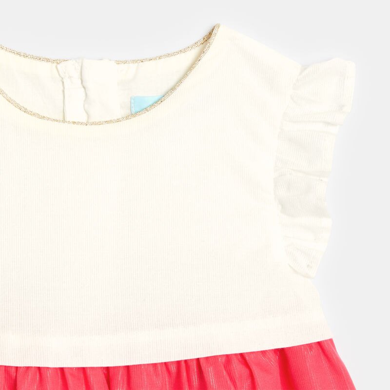Robe de fête irisée et bloomer rose bébé fille Rose