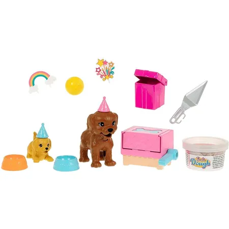 Barbie Hunde-Party-Spielset mit Puppe mit Spiel-Knete und Zubehör
