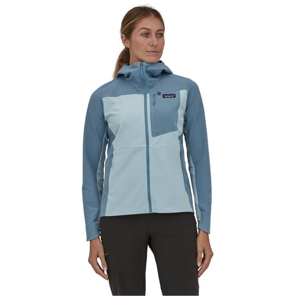 Veste polaire randonnée PATAGONIA W'S R1 CROSSSTRATA HOODY STEAM BLUE