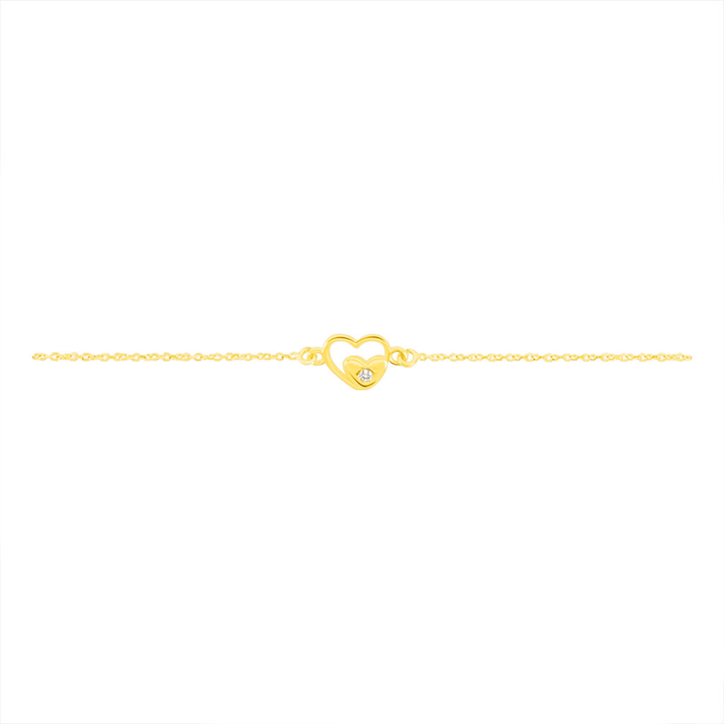 Bracelet Terentille Coeur Or Jaune Oxyde De Zirconium