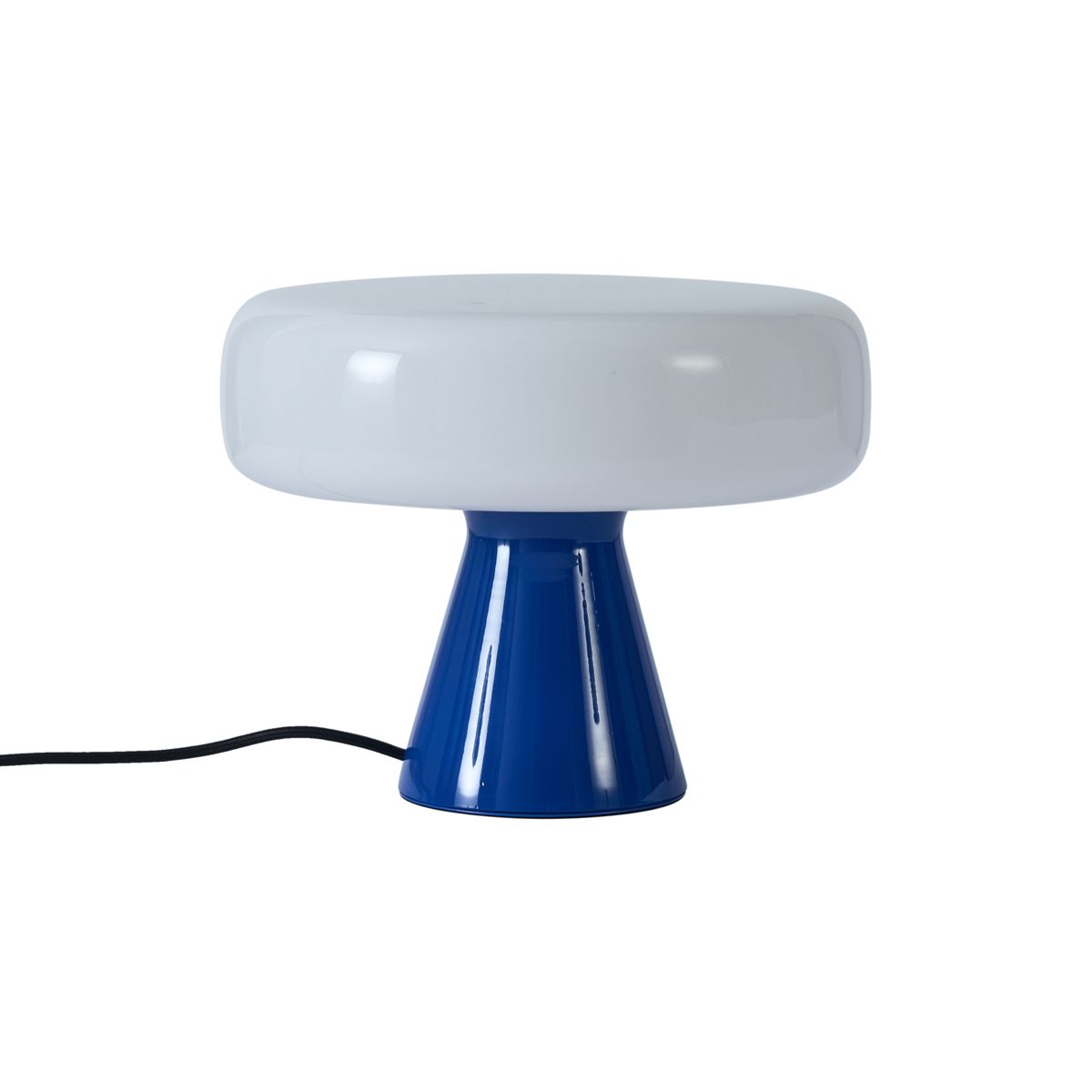 Retro tafellamp blauw met wit - Knop