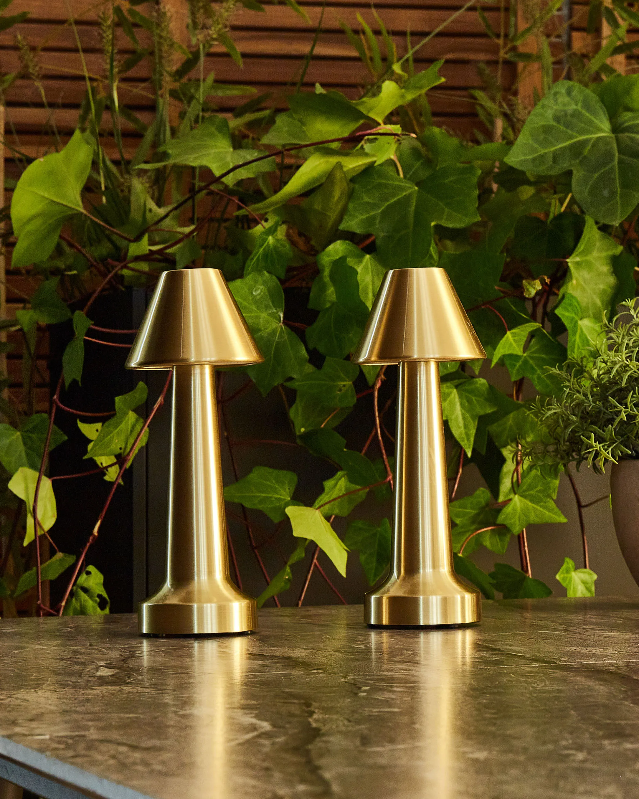 Set van 2 draadloze LED tafellampen JOANES met dimmer Metaal Goud