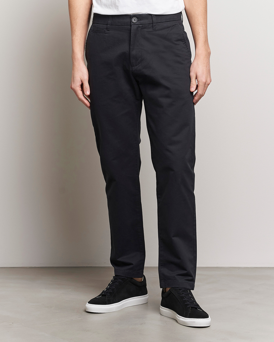 KnowledgeCotton Apparel Chuck Regular Cotton Twill Chino Jet Black