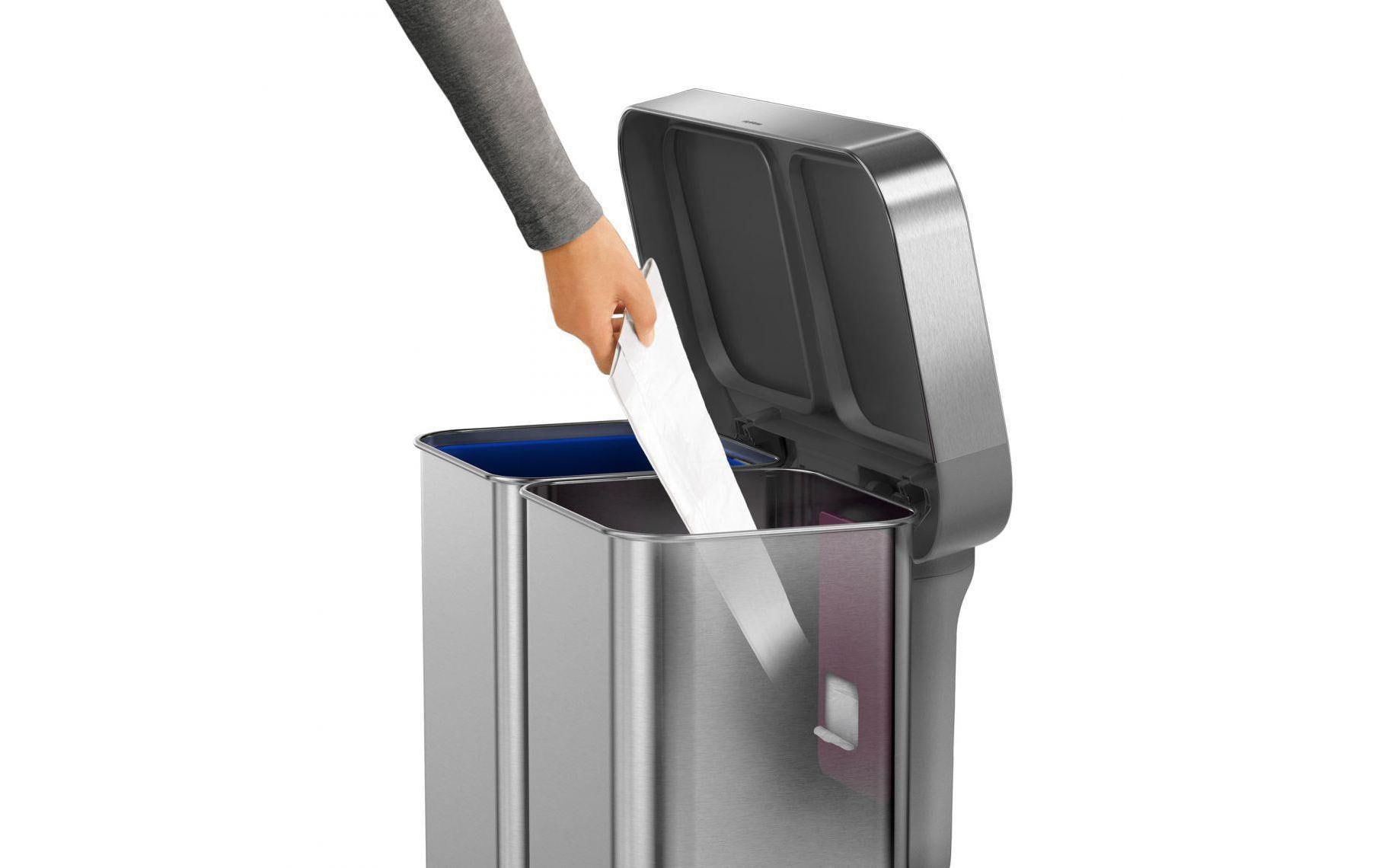 Recyclingbehälter CW2025 58 Liter, Silber<br>Eimer