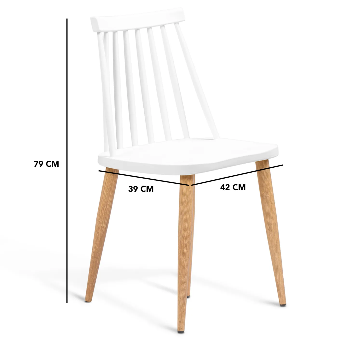Lot de 4 chaises LILY blanches pour salle à manger