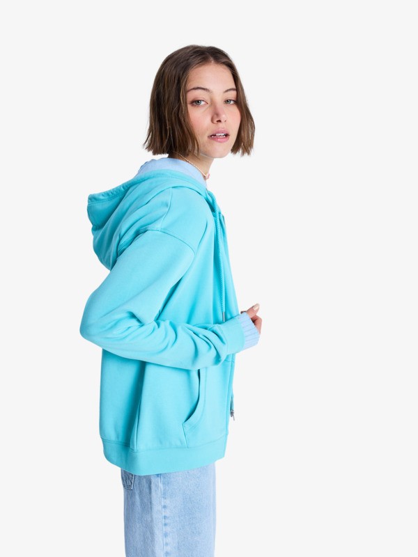 Surf Stoked Zip Terry Sweat à capuche zippé Bleu Femme