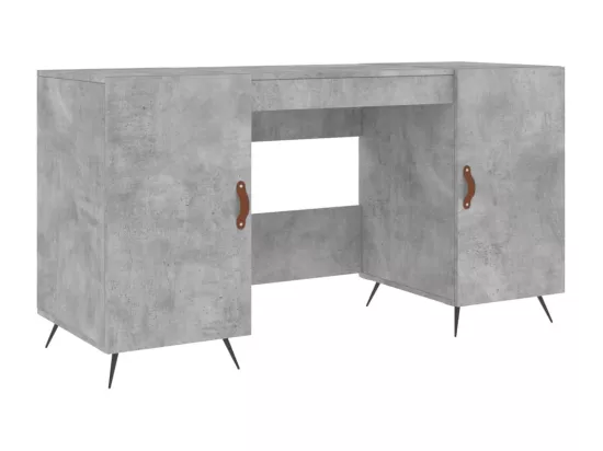 Bureau gris béton 140x50x75 cm bois d'ingénierie